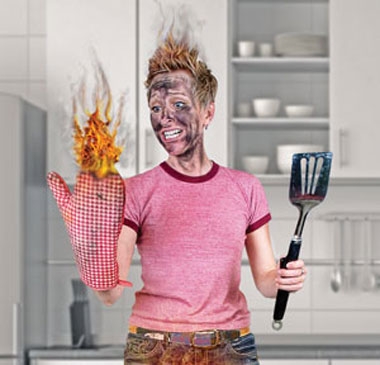 Vermeiden Sie Brände beim Kochen!